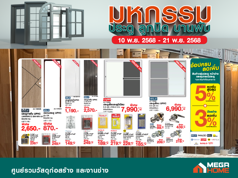 มหกรรม ประตู ลูกบิด บานพับ